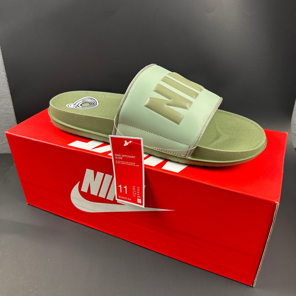 Nike Offcourt Slide Silver Sage Jade Horizon Green Mens 11 BQ4639-304 Sandals